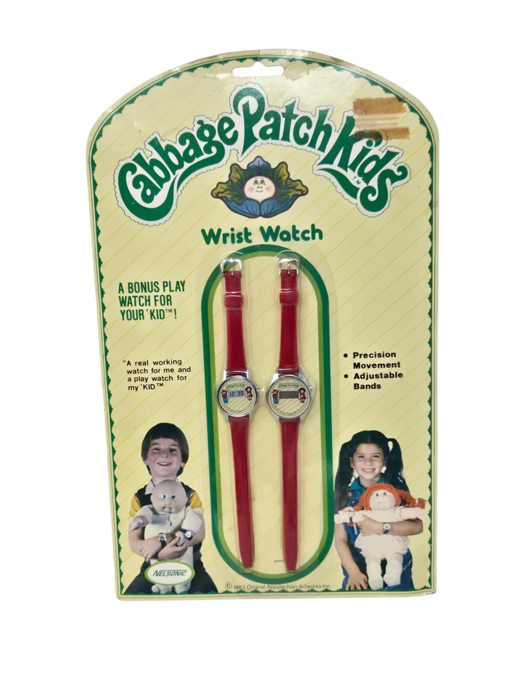 Vintage Cabbage Patch Kids Wrist Watch & Bonus Play Watch For Child 1983 Red